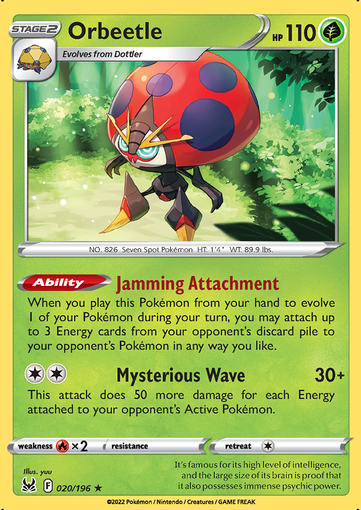 020/196 Orbeetle Holo Rare Lost Origin