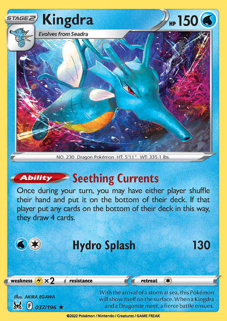 037/196 Kingdra Holo Rare Lost Origin