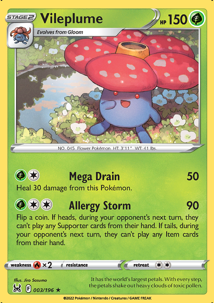 003/196 Vileplume Holo Rare Lost Origin