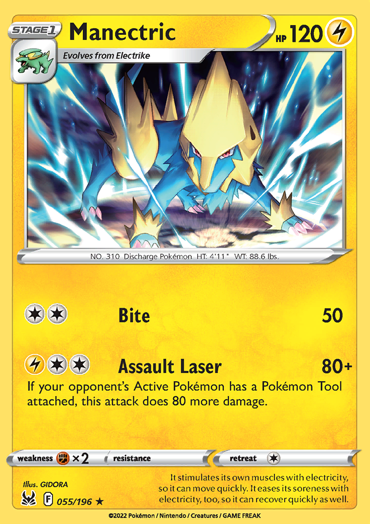 055/196 Manectric Rare Lost Origin