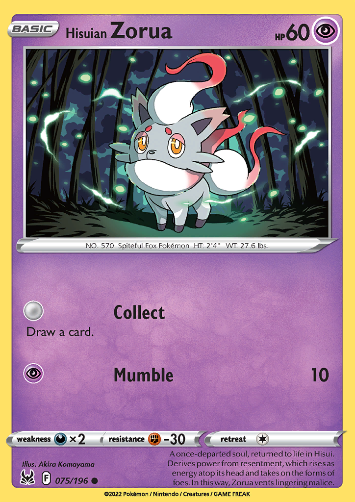 075/196 Hisuian Zorua Common Lost Origin