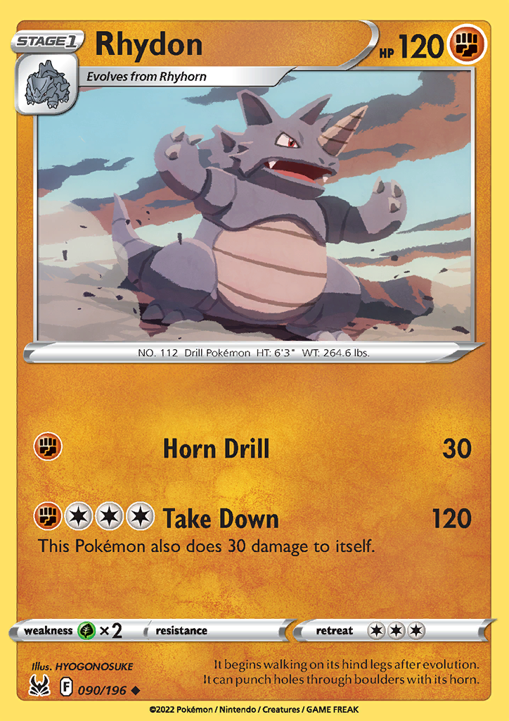 090/196 Rhydon Uncommon Lost Origin