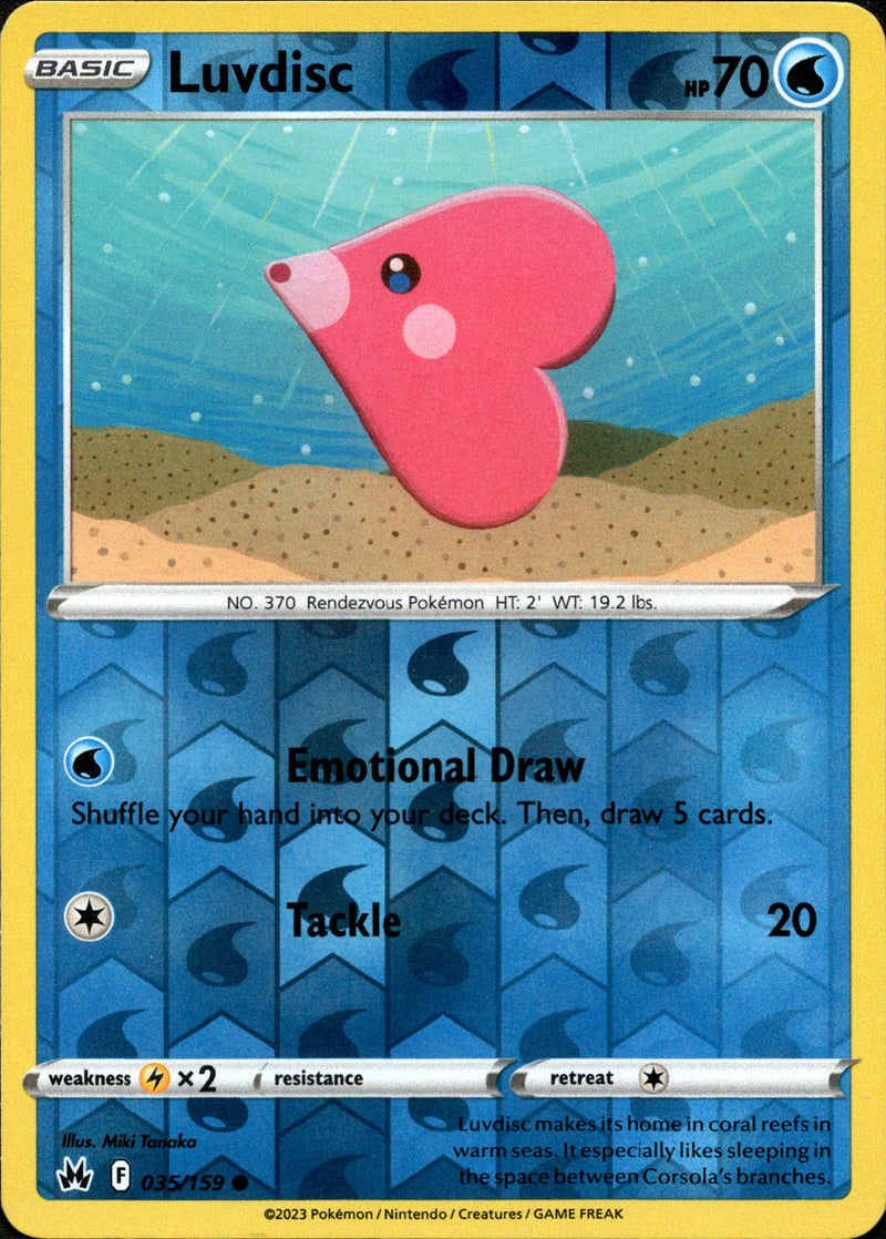 035/159 Luvdisc Common Reverse Holo Crown Zenith