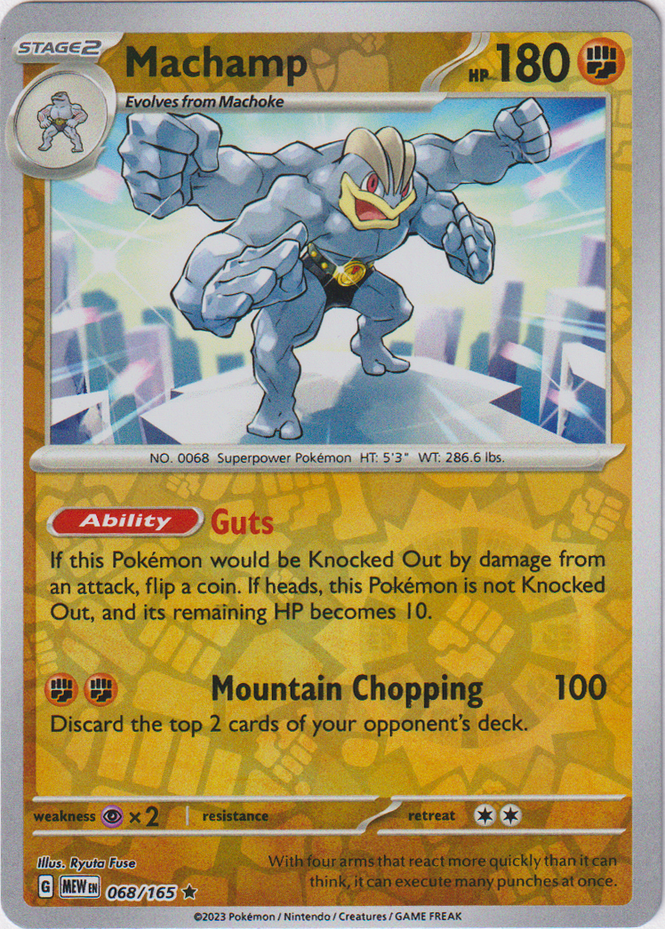 068/165 Machamp Rare Reverse Holo Scarlet & Violet 151