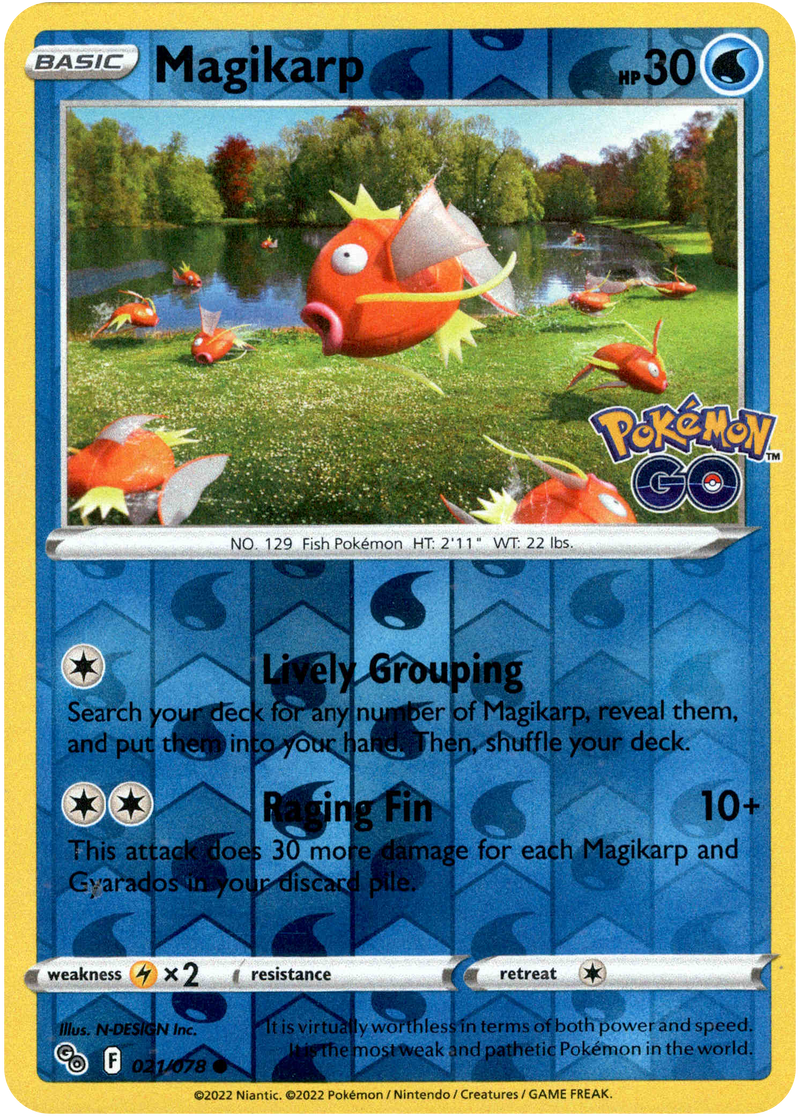 021/078 Magikarp Common Reverse Holo Pokemon GO