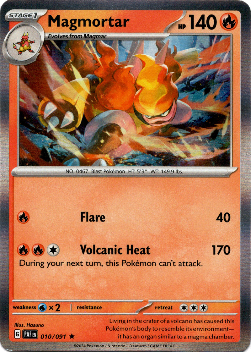 010/091 Magmortar Holo Rare Paldean Fates