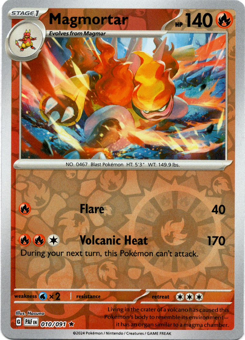 010/091 Magmortar Rare Reverse Holo Paldean Fates