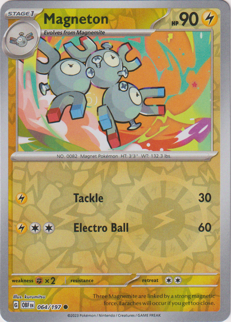 064/197 Magneton Common Reverse Holo Obsidian Flames