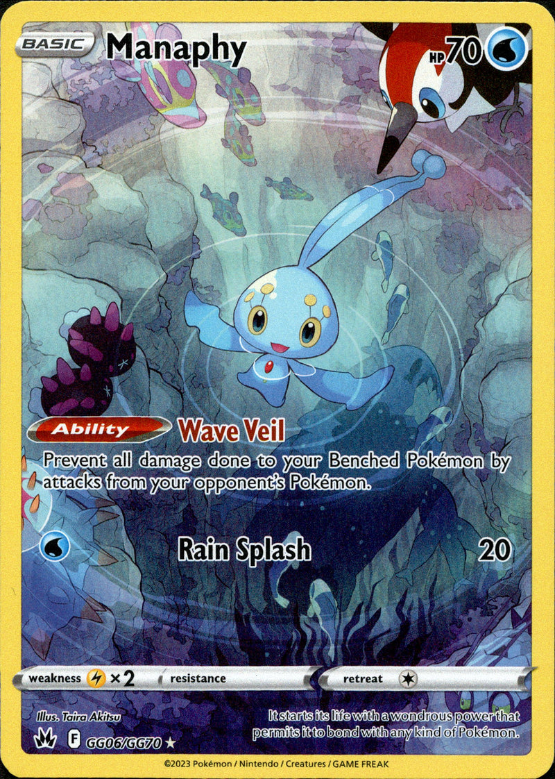 GG06/GG70 Manaphy Holo Rare Crown Zenith