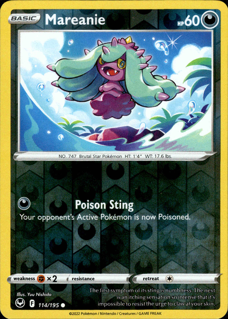 114/195 Mareanie Common Reverse Holo Silver Tempest