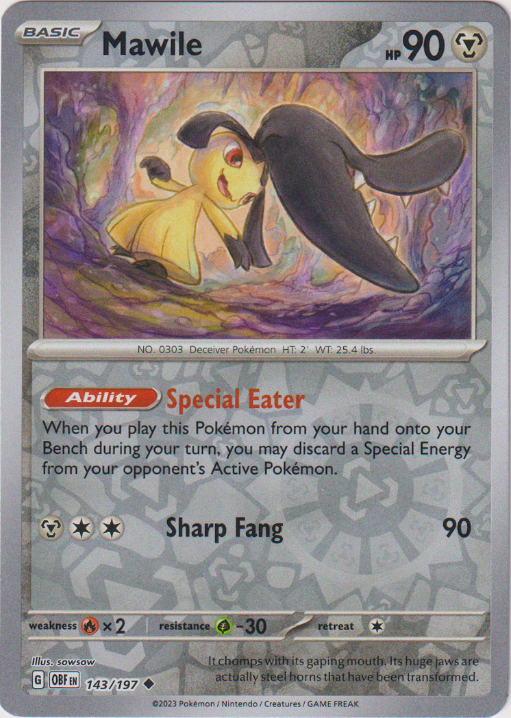 143/197 Mawile Uncommon Reverse Holo Obsidian Flames