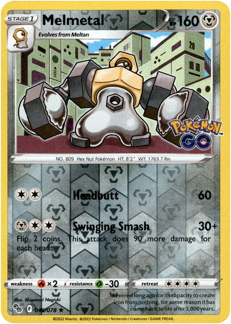 046/078 Melmetal Rare Reverse Holo Pokemon GO