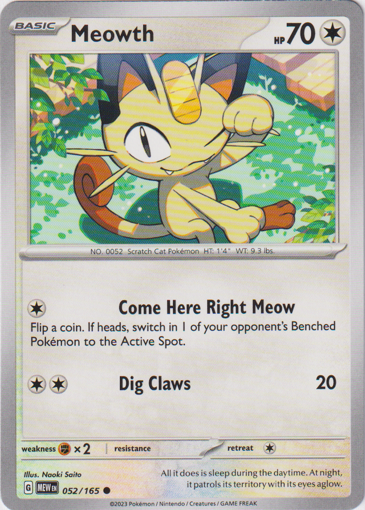 052/165 Meowth Common Scarlet & Violet 151