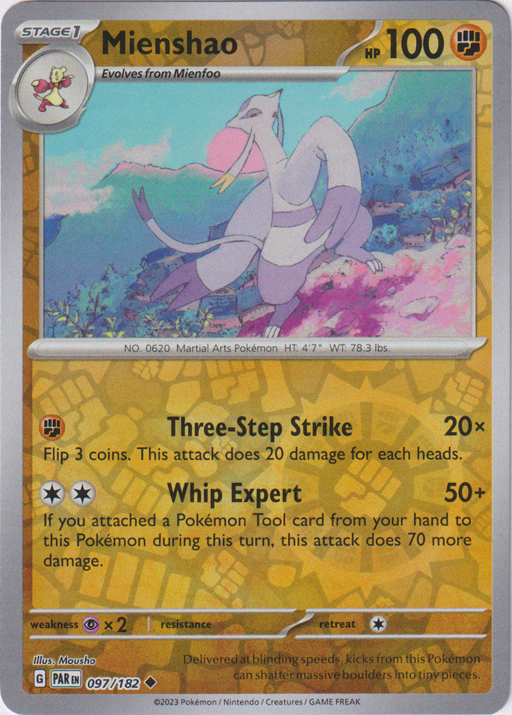 097/182 Mienshao Uncommon Reverse Holo Paradox Rift