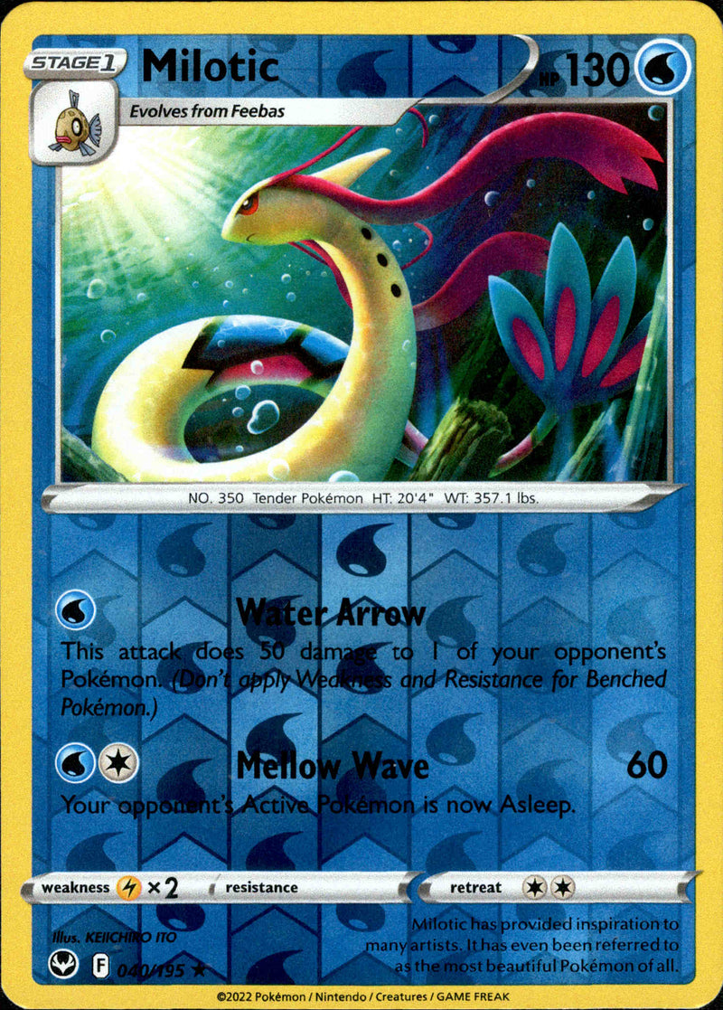 040/195 Milotic Rare Reverse Holo Silver Tempest