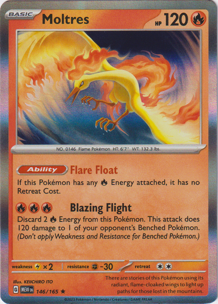 146/165 Moltres Holo Rare Scarlet & Violet 151