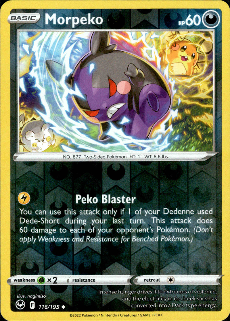 116/195 Morpeko Uncommon Reverse Holo Silver Tempest