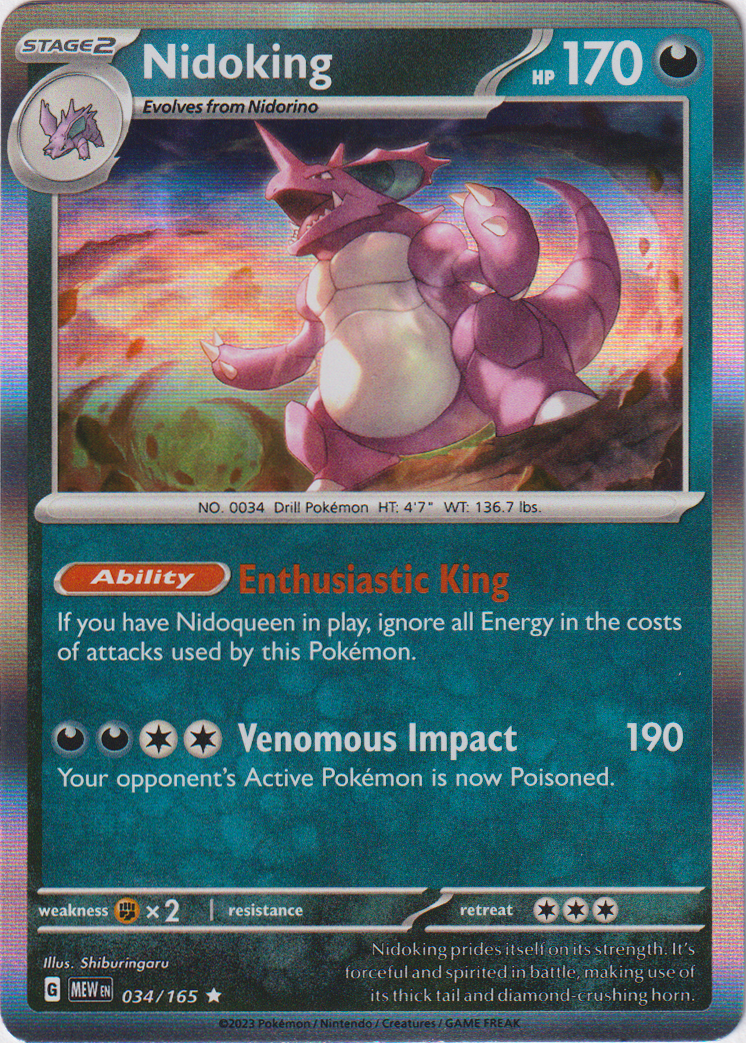 034/165 Nidoking Holo Rare Scarlet & Violet 151