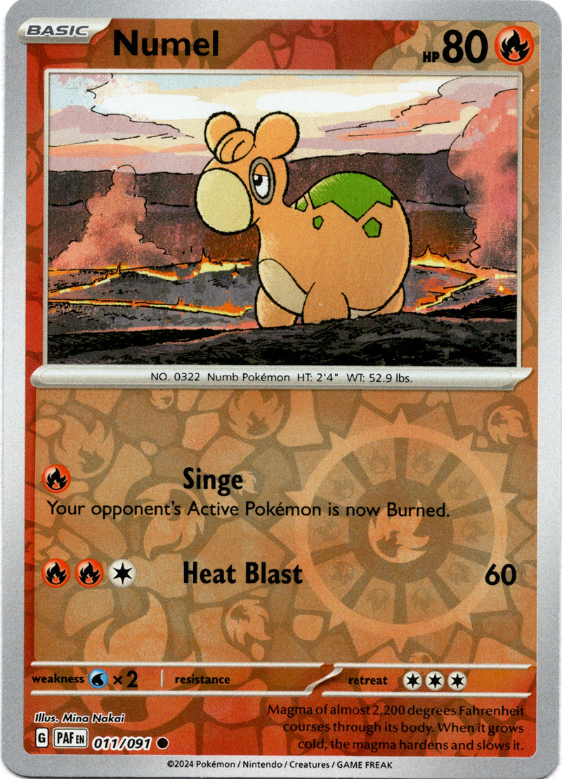 011/091 Numel Common Reverse Holo Paldean Fates