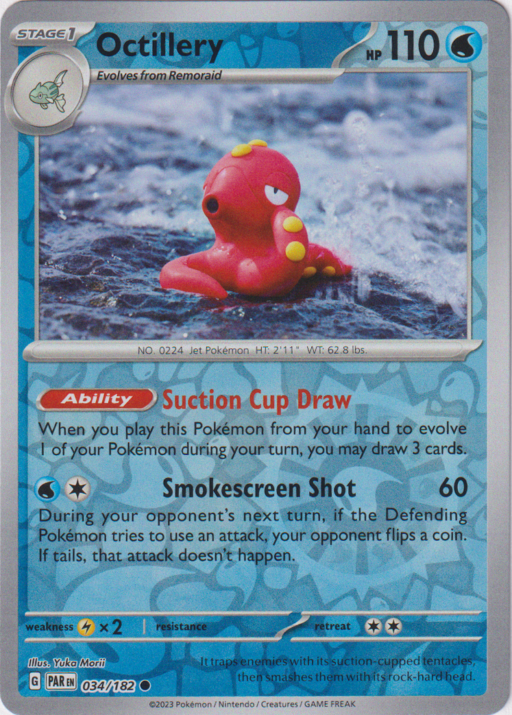 034/182 Octillery Common Reverse Holo Paradox Rift