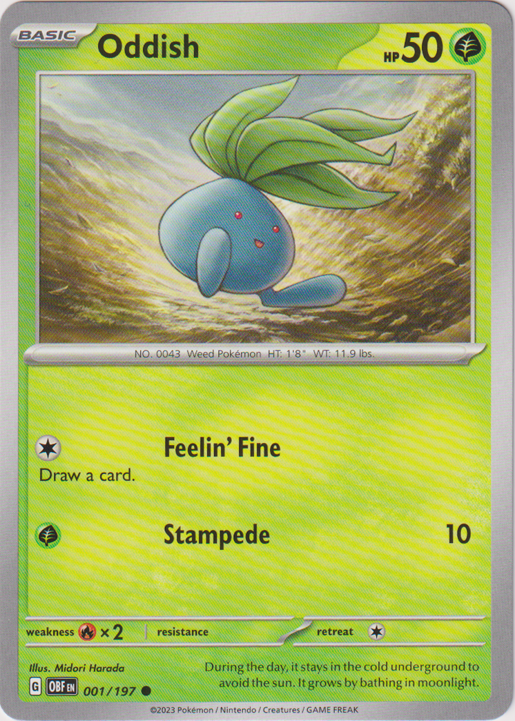 001/197 Oddish Common Obsidian Flames