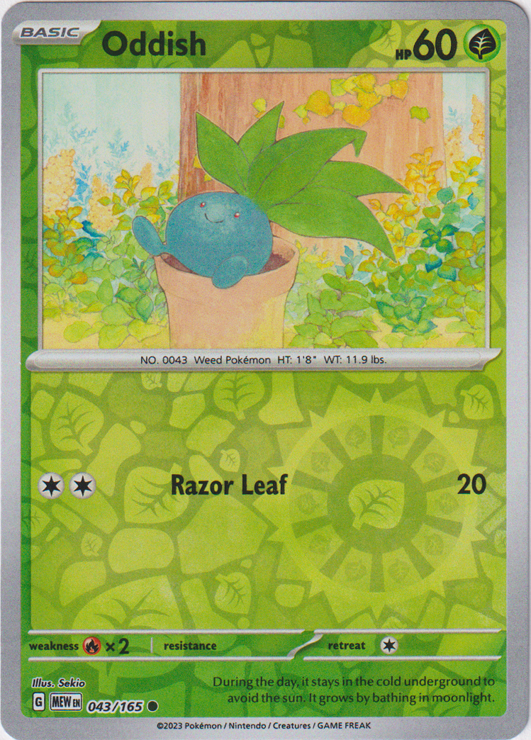 043/165 Oddish Common Reverse Holo Scarlet & Violet 151