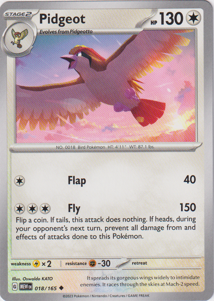 018/165 Pidgeot Uncommon Scarlet & Violet 151