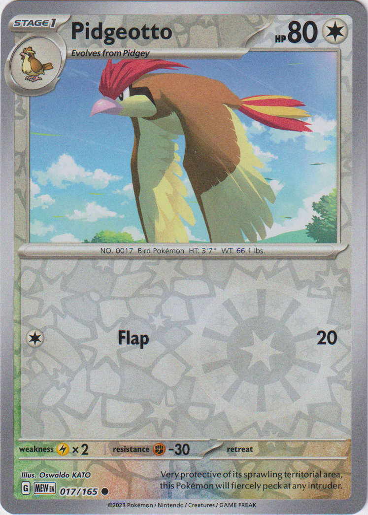 017/165 Pidgeotto Common Reverse Holo Scarlet & Violet 151