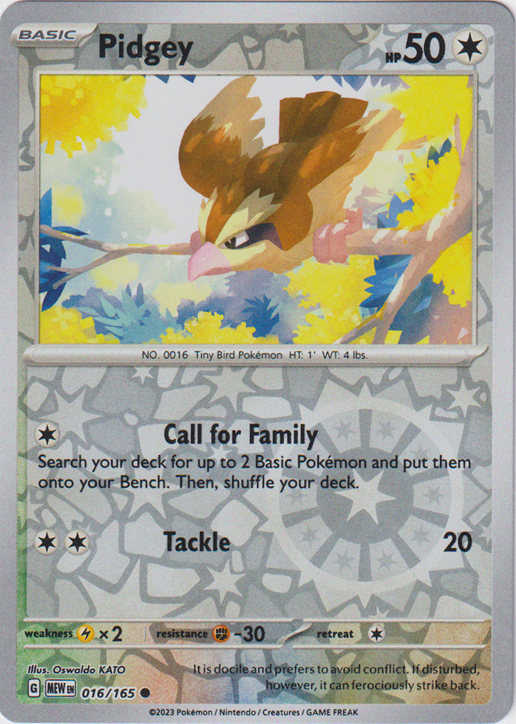 016/165 Pidgey Common Reverse Holo Scarlet & Violet 151