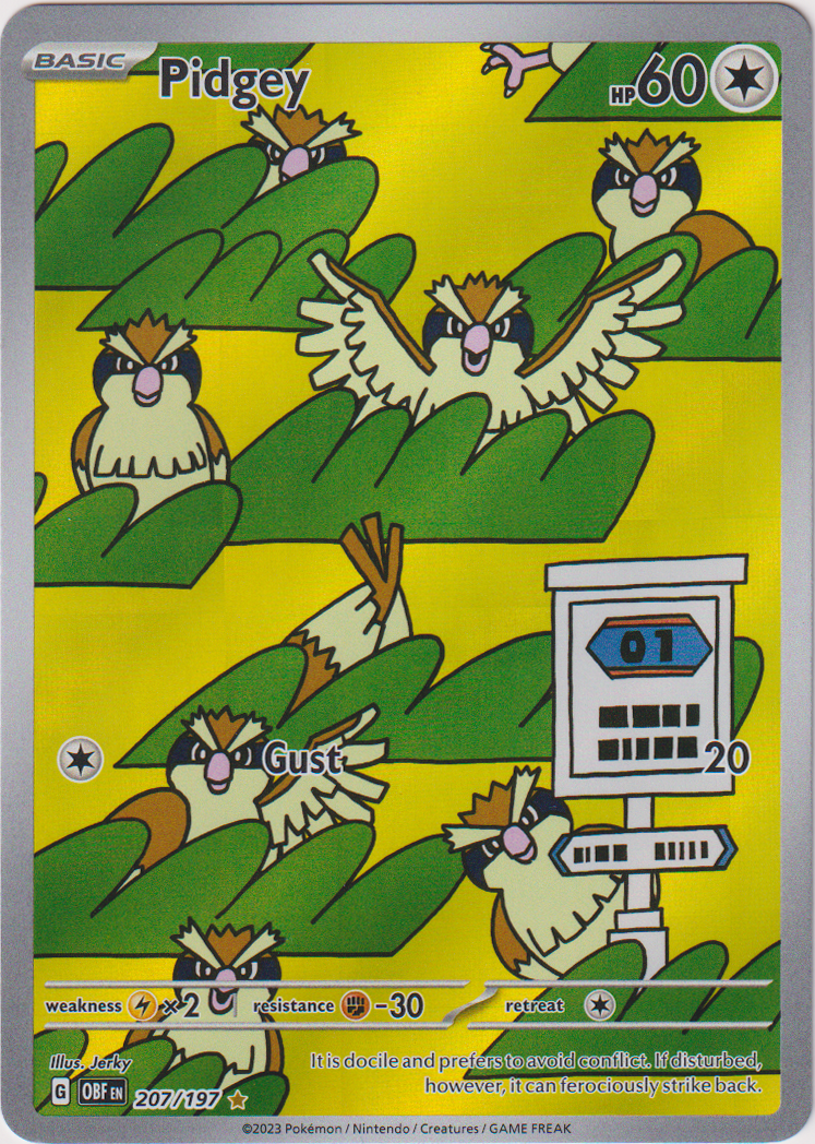 207/197 Pidgey Illustration Rare Obsidian Flames