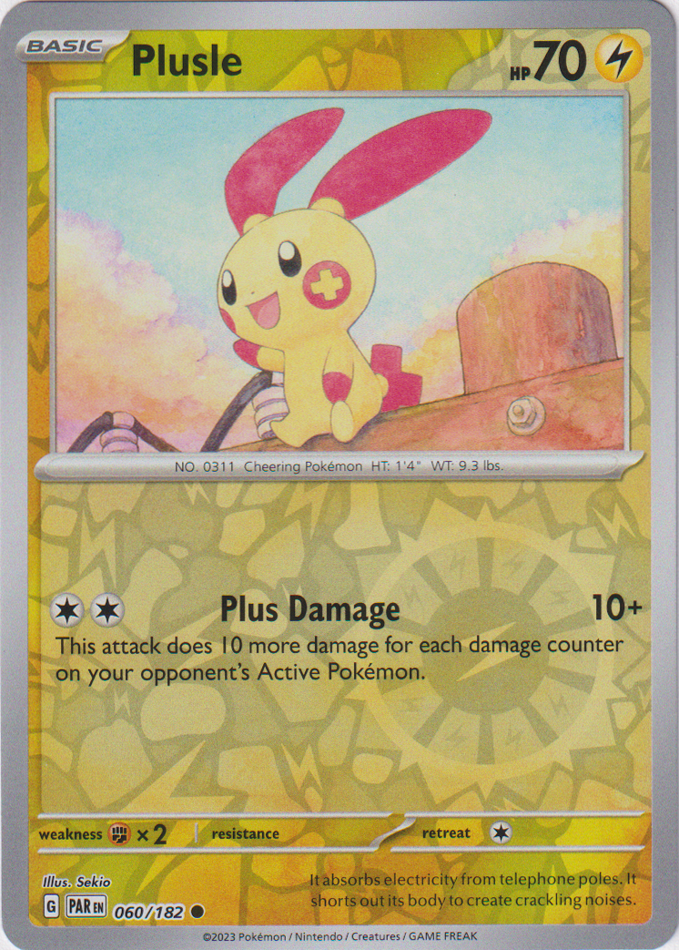 060/182 Plusle Common Reverse Holo Paradox Rift