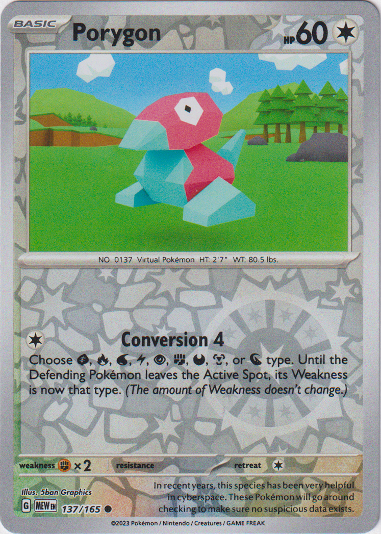 137/165 Porygon Common Reverse Holo Scarlet & Violet 151