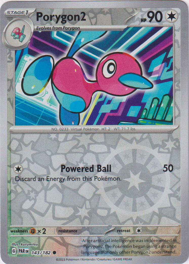 143/182 Porygon2 Common Reverse Holo Paradox Rift