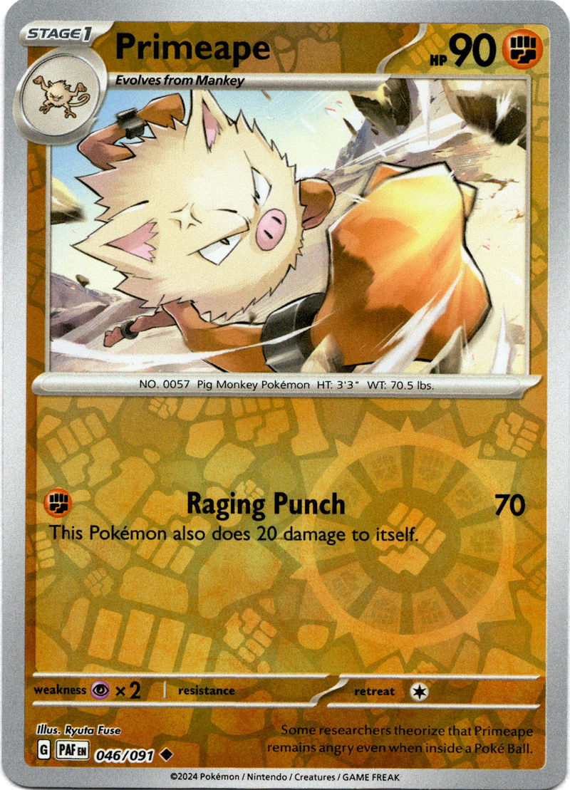 046/091 Primeape Uncommon Reverse Holo Paldean Fates