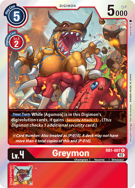 RB1-007 Greymon Rare