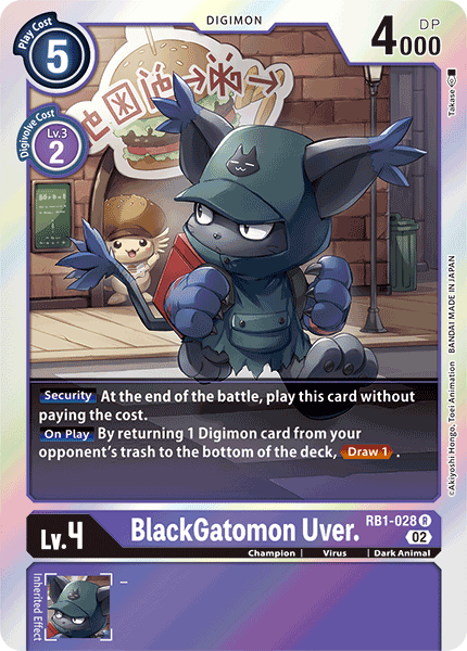 RB1-028 BlackGatomon Uver. Rare