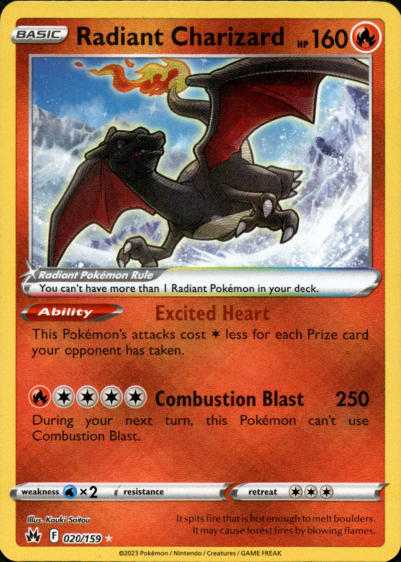 020/159 Radiant Charizard Holo Rare Crown Zenith