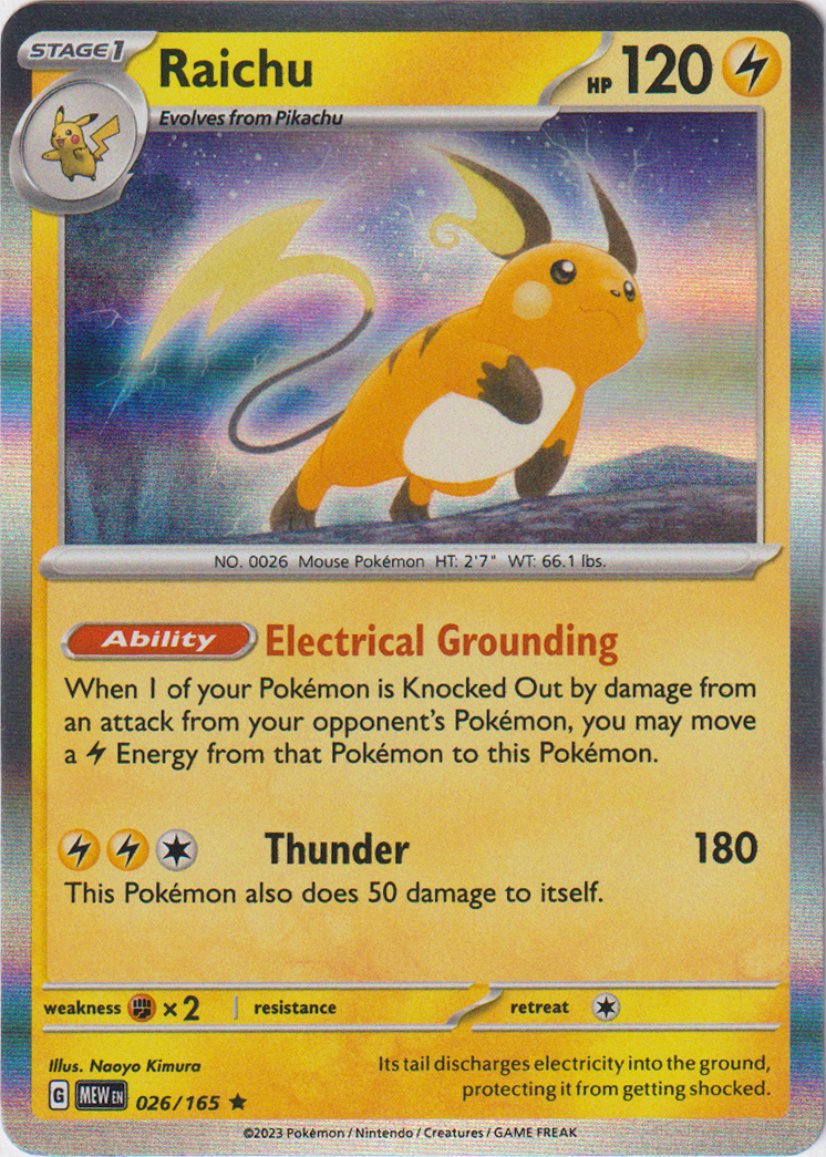 026/165 Raichu Holo Rare Scarlet & Violet 151