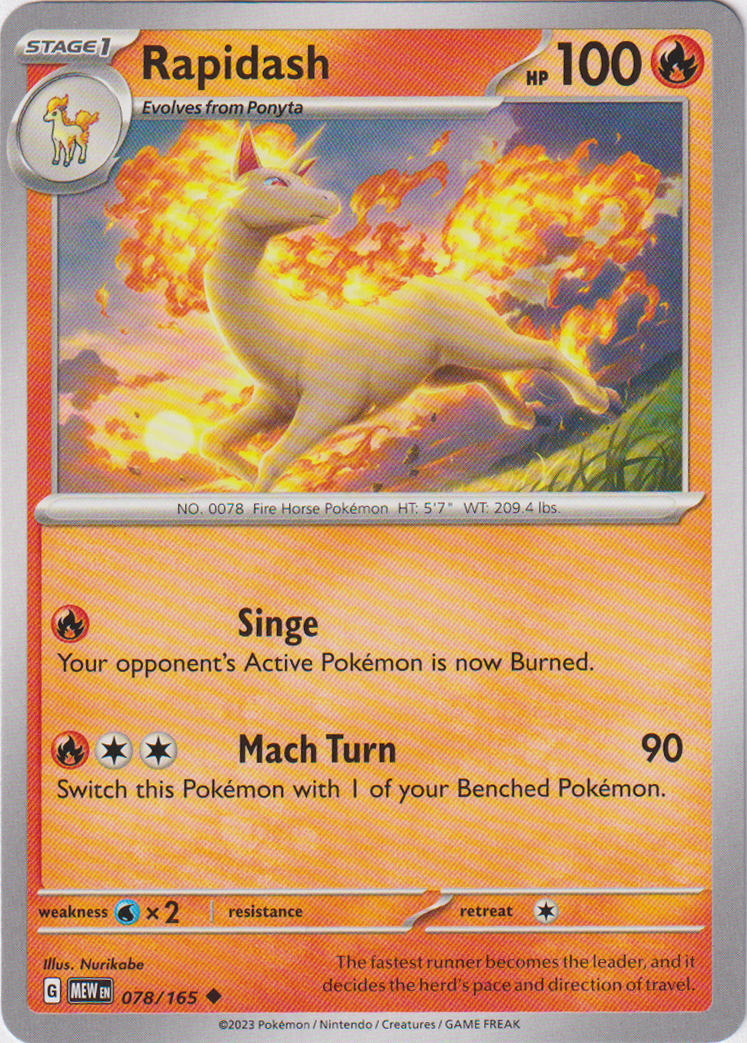 078/165 Rapidash Uncommon Scarlet & Violet 151