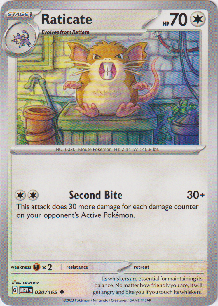 020/165 Raticate Uncommon Scarlet & Violet 151