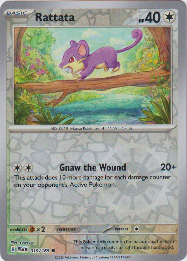 019/165 Rattata Common Reverse Holo Scarlet & Violet 151