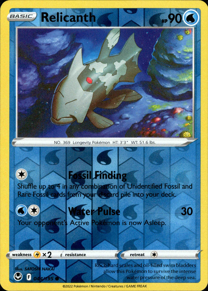 044/195 Relicanth Common Reverse Holo Silver Tempest