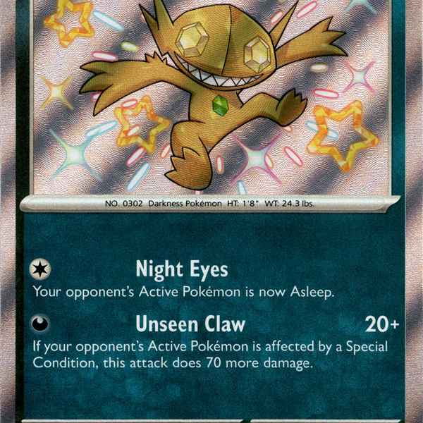 shiny sableye pokemon card 184/091 Sableye Shiny Rare Paldean Fates
