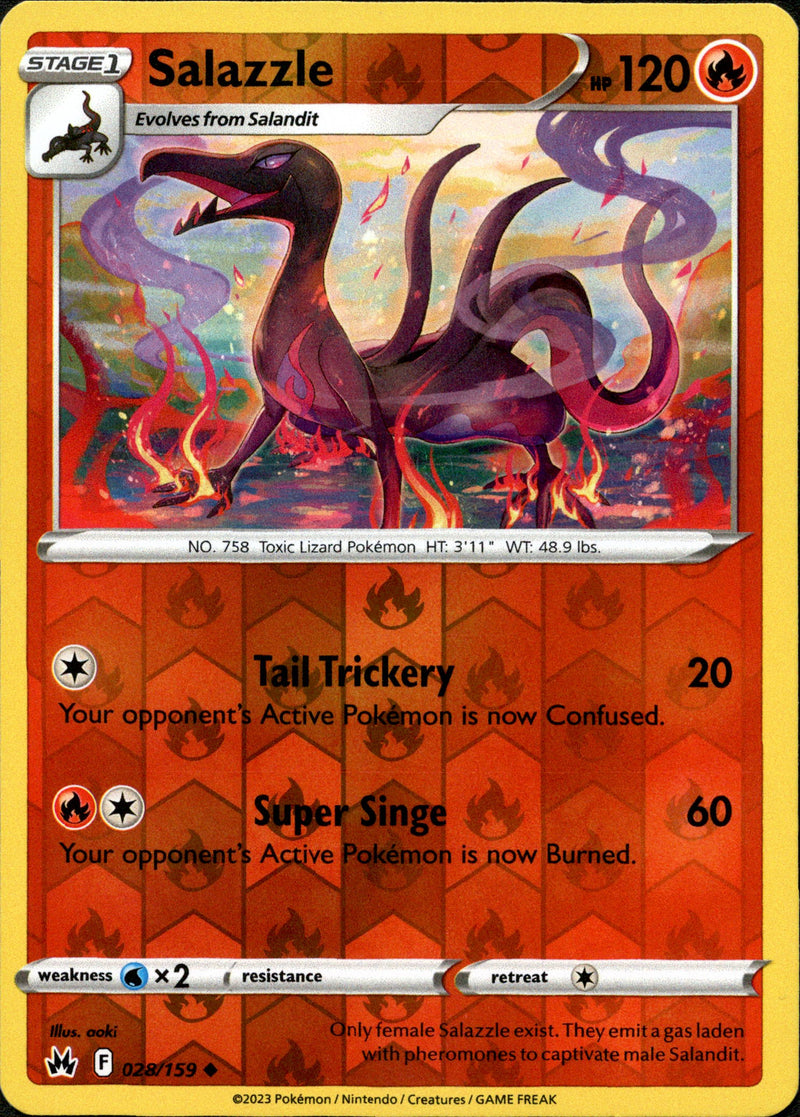 028/159 Salazzle Uncommon Reverse Holo Crown Zenith