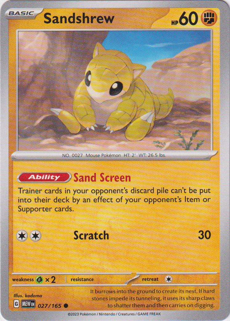 027/165 Sandshrew Common Scarlet & Violet 151