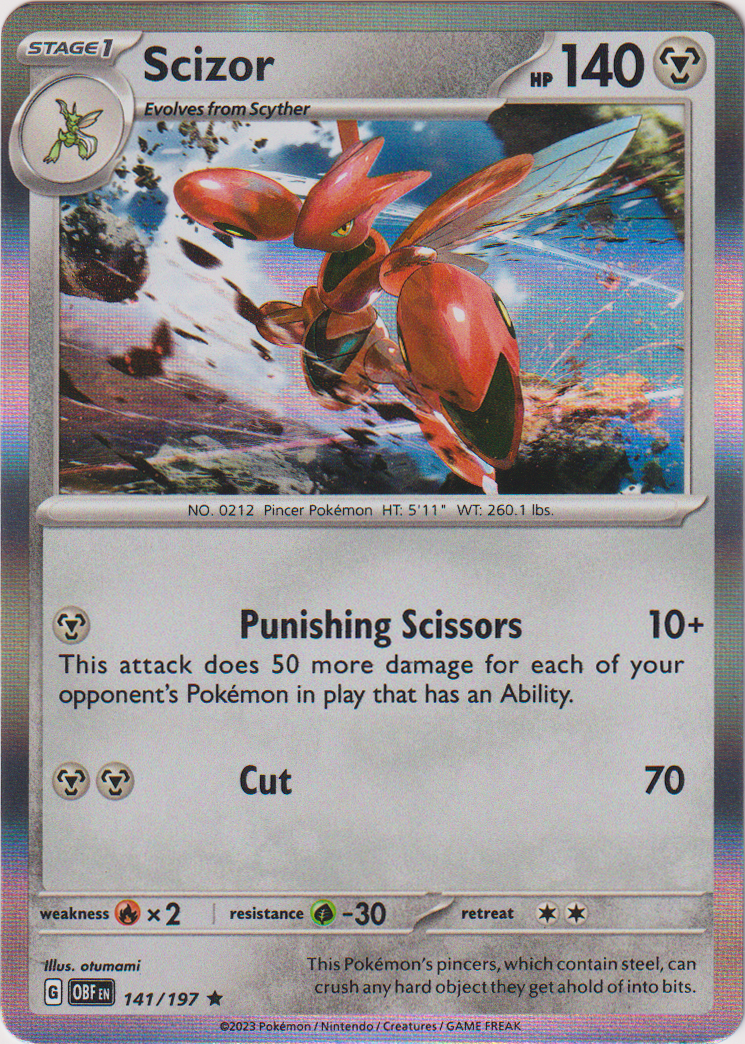 141/197 Scizor Holo Rare Obsidian Flames