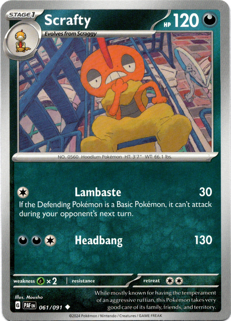 061/091 Scrafty Uncommon Paldean Fates