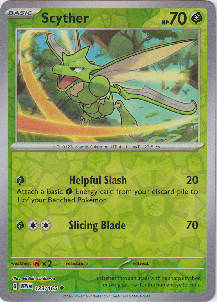 123/165 Scyther Uncommon Reverse Holo Scarlet & Violet 151