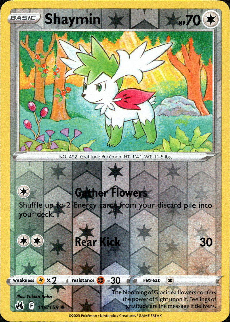 115/159 Shaymin Uncommon Reverse Holo Crown Zenith