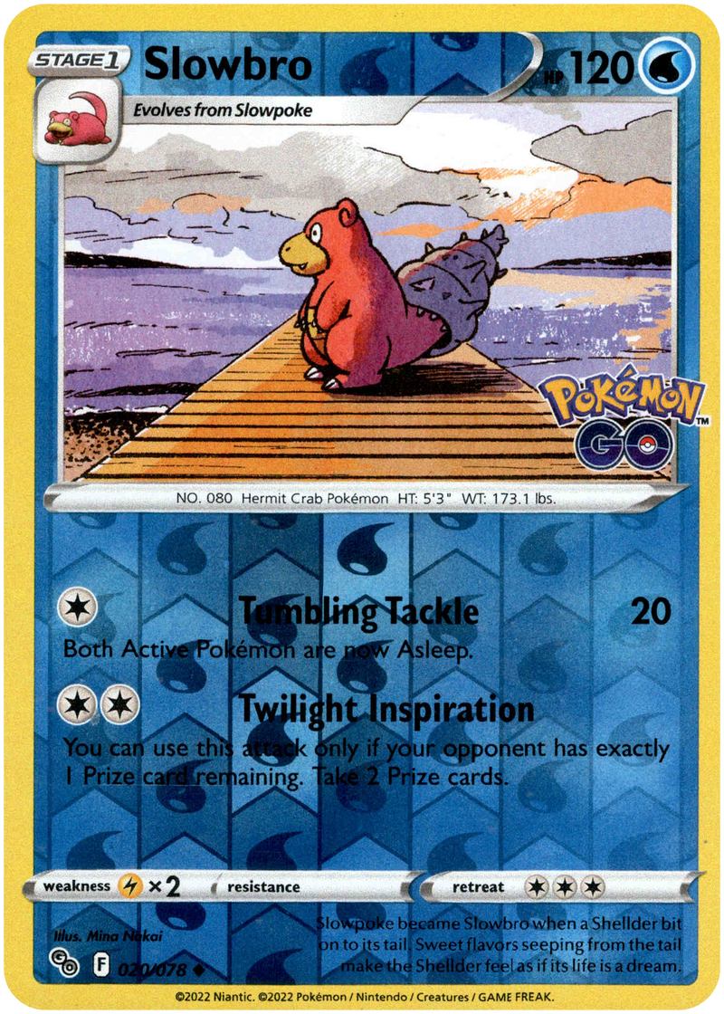 020/078 Slowbro Uncommon Reverse Holo Pokemon GO